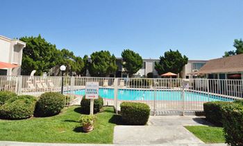 A view of the pool at the apartments for rent